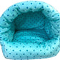 WOWOWMEOW Guinea Pigs Bed,Hamster Bed,Small Animals Warm Hanging Cage Cave Bed (M, Dot- Blue)