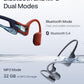 SHOKZ OpenSwim Pro - Open-Ear Bluetooth & MP3 Bone Conduction Sport Headphones, Swimming Headphones, IP68 Waterproof, Red
