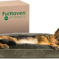 Furhaven Pillow Dog Bed for Large Dogs w/ Removable Bolsters & Washable Cover - Faux Fur & Velvet Sofa - Dark Sage, Jumbo/XL
