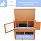TRIXIE natura Outdoor Rabbit Hutch with Run - 2-Story Rabbit Cage with Non-Slip Ramp - Medium Elevated Small Animal House with Secure Playpen, Hinged Roof & Pull-Out Tray - in Brown