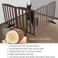 ZJSF Foldable Freestanding Indoor Dog Gate for House Wood Long Pet Gates Dog Fence for Stairs Puppy Gates for Hallways, Puppy Gate,Support Feet Included, Brown, 32 "Height-4 Panels