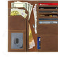 WANDERINGS Genuine Leather Passport Wallet - 4.25 x 9 - Large Leather Passport Holder for Travel - Folding Leather Travel Wallet Case with RFID Blocking, Travel Organizer for Men and Women