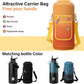 Insulated Water Bottle | Thickened Stainless Steel for Gym and Hiking with Straw, Carrier Bag, Handle Strap | BPA-Free 87 oz
