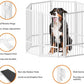 Full Metal Freestanding Dog Gate with Door, 32''Height Foldable Pet Dog Fence for Indoor & Outdoor, 8 Panels Extra Wide Free Standing TallDog Gates for Doorways,House,Stairs,Porch,Deck,Yard