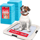IRIS USA Pee Pad Holder for Puppy Training, Secured Latches, Non-Skid Feet, Fits 22"x22" Pads, Dark Gray + 100 Puppy Pads, Leak Proof, Quick Dry, 6-Layer Absorbent Design, 22"x22"