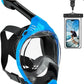 VGKE Full Face Snorkel Mask for Adults, 180 Degree HD Panoramic View Snorkeling Gear with Waterproof Phone Pouch, Anti-Leak & Anti-Fog, Breathe Freely Suitable for Men/Women