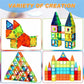 32-Pack Magnetic Tiles–Rainbow Builder Set, 2.95in STEM Construction Kit with Transparent Windows, Expand Creative Play for Kids