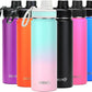 DRINCO Stainless Steel Water Bottle Spout Lid Vacuum Insulated Double Wall Water Bottle Wide Mouth (40oz 32oz 22oz 18oz 14oz) Leak Proof Keeps Cold or Hot (22 oz, 22oz Macaron)