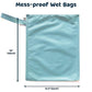 Tiny Twinkle Mess proof Waterproof Wet Dry Bag,2pk Reusable Wet Bags for Swimsuits&Baby Clothes,Leakproof Wet Bag,Waterproof Bag for Travel&Diaper bag,Wet Bags for Baby (Slate, Olive)