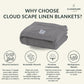 Cloud Scape Linen 100% Cotton Blanket King Size for Bed – Lightweight Summer Blanket, Herringbone Weave,fits California King Size Bed, 92x108,Dark Grey