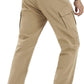 TACVASEN Men's Winter Pants 9 Pockets Fleece Snow Hiking Pants Water-Resistant Warm Softshell Thick Tactical Pants
