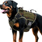 Heavy-Duty Tactical Dog Harness for Large Dogs, No Pull Adjustable Reflective Pet Vest with Molle System, K9 Military-Grade Control for Service Training, Outdoor & 10+ Breeds, Green Camo, XX-Large