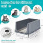 LIHONG Stainless Steel Litter Box with Lid, XL Metal Cat Litter Tray for Indoor Cats, Enclosure Cat Litter Pan for Large Cats, Non-Sticky Large Kitty Litter Box, Anti-Leakage, 23.5" X 15.6" X 12"