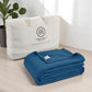 Threadmill Muslin King Blanket | 4 Layer 100% Cotton Gauze Summer Blanket | Soft, Breathable, and Cozy for All Seasons | Lighweight King Size Blanket for Bed | Folkstone Blue