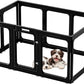 Clear Acrylic Dog Playpen with Door, for Puppy Cat Rabbit Transparent Pet Pen, Black Dog Playpen Indoor, Dog Fence, Easy Assemble & Cleaning Dog Pen for Small & Medium Dogs (23.6“ Height, 10PCS)