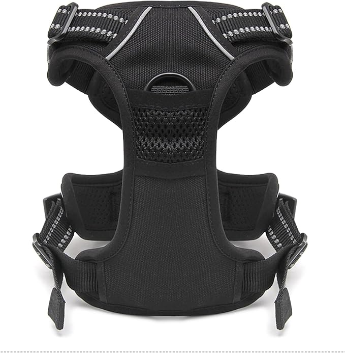 TRUE LOVE Truelove Adjustable No-Pull Dog Harness Reflective Pup Vest Harnesses Comfortable Control Brilliant Colors TLH5651(Black,M)