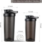 ShakerZoo-6 Pack-Protein Shaker Bottles for Protein Mixes, Shaker Cups for Protein Shakes, 3 pcs 24 ounce and 3 pcs 20 ounce (Black)