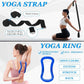 Yoga Wheel Set, Wheel Foam Roller with Back Cracker Roller for Pain Relief & Deep Tissue Massage and Stretching 500lbs Capacity, Trigger Point Therapy Massage Ball, Yoga Blocks 2 Pack with Strap