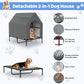 48” Extra Large Dog House-2-in-1 Extra Large Dog House with 8.5” Elevated Dog Bed-Weatherproof Waterproof Outdoor Dog House,Easy to Clean