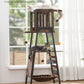 FourFurPets Modern Cat Tree, 58-Inch Cat Tower for Large Cats, Maine Coon Cat Tree with Scratching Board, Large Perch, Hammock and Removable Pads, Rustic Brown