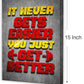 Gym Quotes Wall Art,Inspirational Workout Wall Decor,It Never Gets Easier You Just Get Better Canvas Wall Art for Home Gym Exercise Fitness Room