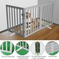 ZJSF Freestanding Indoor Dog Gate for House Foldable Wood Puppy Gate for Doorways Pet Gate for Stairs Extra Wide Pet Fence, Grey, 32" Height 3 Panels
