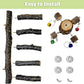 BNOSDM Natural Wood Bird Ladder Perch with Rotating Bell Toys-Exercise Stands for Parrot Climbing Chewing Parakeet Bridge Cage Accessories for Cockatiel, Conures, Lovebirds, Budgie