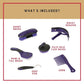 Weaver Equine 6-Piece Horse Grooming Kit, Ergonomic Gentle Horse Care Kit, Equestrian Supplies for Bathing Support, Detangling, and More, Purple/Black