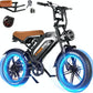 V20 4.0 Electric Bike for Adults,28/30Mph Max Speed,48V15.6Ah Battery,25-68 Miles Max Range, Dual Hydraulic Brakes Ebike,Turning Light, Electric Bike for Commute/Offroad/Rain/Snow Riding.
