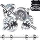 VIVITORY Fitness Dumbbells Set, Adjustable Weight Sets up to 11/22/44/66/110 lbs, with Metal Connecting Rod Used As Barbell, Chromed Weights, Hardcover Gift Box, Home Gym Work Out Training Equipment