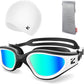 ZIONOR G1 Lite Swim Goggles with Swim Cap Comfortable Anti-fog Swimming Goggles Cap Set for Adult Men Women