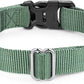 Mikivery Nylon Dog Collar with Quick Release Buckle Soft Adjustable Sturdy for Small Medium Large Dogs Emerald,L