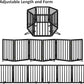 Extra Wide Dog Gate 110 inches Wide, Freestanding Pet Gate for The House Doorway, Pet Puppy Barrier, Support Feet Included, Black,6 Panels