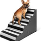 JOEJOY Curved Dog Stairs Ramp for High Beds 19" H, 4-Step Dog Steps for Small Dogs and Cats, Pet Stairs for High Bed Climbing, Non-Slip Balanced Pet Step Indoor, Grey