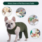 Kuoser Thigh Wound Protective Sleeve for Dogs, Dog Surgery Recovery Suit for Rear Legs, Dog Recovery Sleeve for Female Male Dogs, Dog Onesie After Surgery Pet Surgical Suit for Spay Neuter, Green L