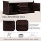 Storage Bench with 2 Drawers and 2 Cabinets, Pine Wood Pine Wood Shoe Bench with Removable Cushion for Living Room, Entryway 42.5" L x 15.9" W x 17.5" H (Espresso)