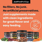 JustFoodForDogs 10-in-1 Multifunctional Supplement Chews for Dogs, Superfood Blend, Glucosamine, Omega-3 Fatty Acids, Skin Health, Joint Health, Probiotics, Plant-Based, Human Grade - 45 Count