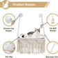 Cat Window Perch Macrame Cat Hammock Boho Wall Mounted Pet Resting Seat Bed for Sunbathing, Napping & Overlooking with 4 Seat Suction Cups & Fleece Blanket & Knitted Ball Toy - Weighted up to 35lbs.