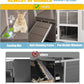 Guinea Pig Cages Indoor, Wooden Guinea Pig Cages with Stand, Rabbit Cage Hutch with Ramp and Hideout, Small Animals Cage Habitat with Not Leakage Pull Out Tray