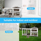 Rabbit Hutch Indoor Outdoor Two Story Bunny Hutch with Wheels Guinea Pig Cage with Removable No Leaking Tray Wooden Pet House