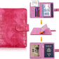 Melsbrinna Unisex Adult Travel Wallet, RFID Protected, Pink Faux Leather Passport Cover with 6 Compartments and 4 Card Slots