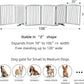 Freestanding Panel Dog Gate for Indoor Doorways, Stairs, or Hallways, Foldable Wooden Pet Gate, Support Feet Included, 24" Height-6 Panels, White