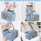 Pet Carrier for Large Cats of 20 Lbs, Collapsible Carrier Bag for Big Cat or 2 Kittens,Soft Sided Puppy Carrier with Sturdy Travel Transport Strap, Adequate Ventilation, 4 Mesh Windows (Blue)