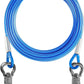 Tresbro 30FT Reflective Tie Out Cable for Dogs Up to 250 Pounds, Steel Wire Lead Leash Cable with Stainless Rotatable Clip, Lightweight and Enduring, Dog Lead Chains for Outside,Yard,Camping, Blue