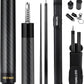 Carbon Fiber Pool Cue Stick, 12.4mm 8-Layer Tip Low Deflection Pool Cue Professional Pool Sticks for Adults with Pro Taper Cue Shaft 3/8 x 8 Joint Pin