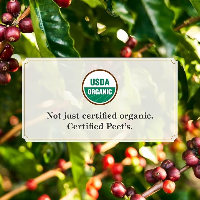 Peet's Coffee, USDA Organic Dark Roast Ground Coffee - French Roast 36 Ounces (2 Bags of 18 Ounces)
