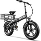 1000W Folding Electric Bike, 48V 20AH Large Removable Battery E Bike,30+MPH, 80 Miles Max Range, 20" Fat TireElectric Bike for Adults, Adult Electric Bicycles for CommuteBeach Snow