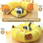 AUOON Cute Cat Donut Tunnel - Round Cat Tunnel Bed with Washable Cushion Interactive Cat Toy for Indoor Cats Kitten Kitty Puppy Rabbit Ferret (Pink)