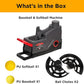 Furlihong 691BH Baseball Softball Toss Machine, Foot-Operated, No Power Needed, 4 Adjustable Gears, Includes 2 Ball Chutes, 1 PU Baseball & 1 PU Softball
