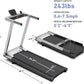 Treadmill with 5% Incline, 300lbs Capacity Folding 15 HP Small Treadmills for Home Portable Running Treadmill with Handles Quiet Brushless Dual Cushion System, Electric Compact Treadmil